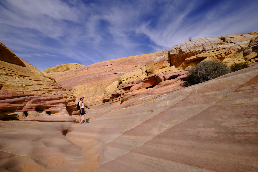 Wanderer im Valley of Fire in Nevada