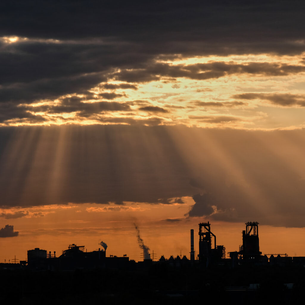 Abendstimmung im Landschaftspark Nord in Duisburg